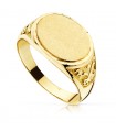 Chevalière de l'homme Magnus Or massif jaune 18K