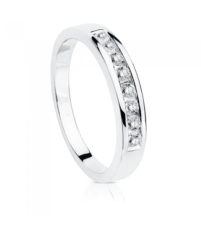 Alliance de mariage en Or Blanc 750 avec Diamants. Acheter alliances en ligne.