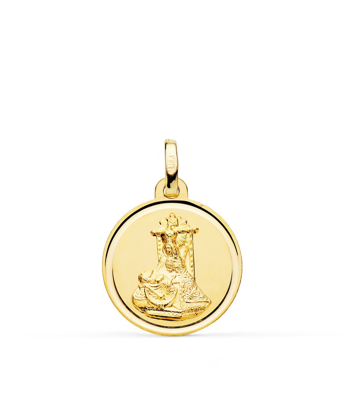 Médaille Notre Dame des Angoisses Or 18K 20 mm Biseauté