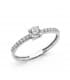 Solitario blanco Brydale 18 Ktes, anillo pedida de mano | Joyas Mujer Alda