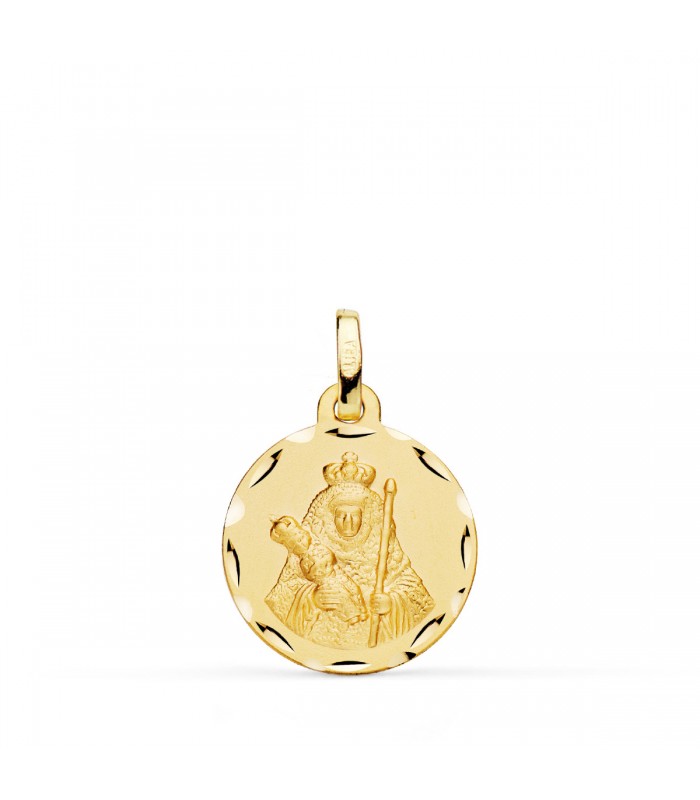 Medalla 18K Virgen de la Candelaria Tallada 16mm - Medallas religiosas