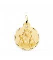 Medaglia in oro Madonna intagliata 22mm