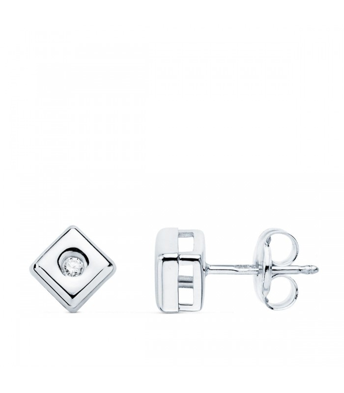 Pendientes Chérie Diamantes 0.040 Qtes. OB 18K - chatón, dormilona, oro blanco