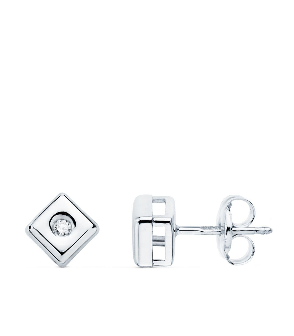 Pendientes Chérie Diamantes 0.040 Qtes. OB 18K - chatón, dormilona, oro blanco