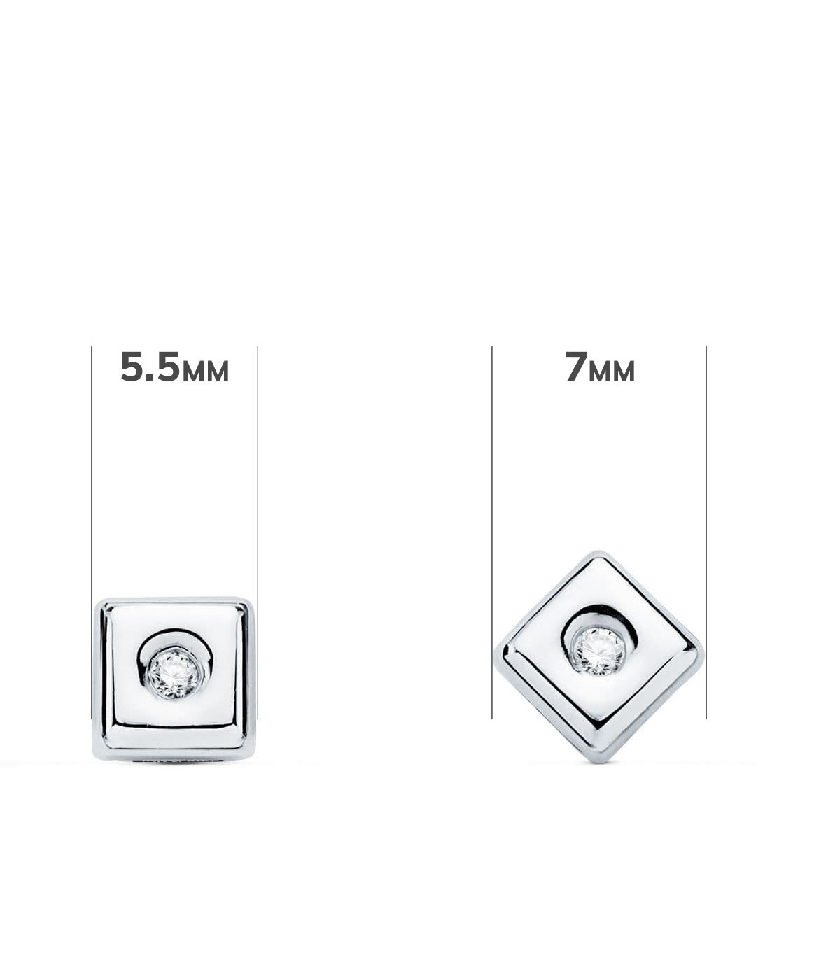 Pendientes Chérie Diamantes 0.040 Qtes. OB 18K - chatón, dormilona, oro blanco