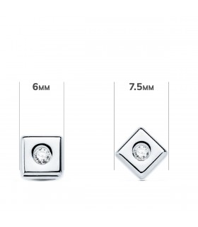 Pendientes Chérie Diamantes 0.100 Qtes. OB 18K - chatón, dormilona, oro blanco