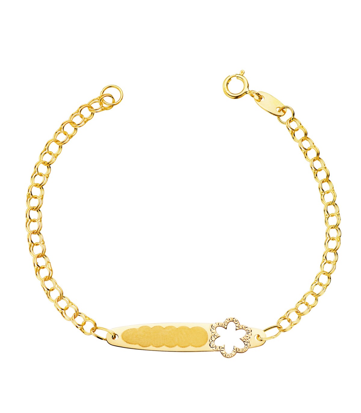 Esclava Bebé Flor Oro 18K 13cm - Pulseras personalizadas para bebé - no me olvides