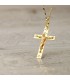 Cruz Cristo tallada 18 Ktes 34mm - crucifijo de oro para hombre - joyas online