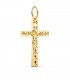 Cruz Cristo tallada 18 Ktes 34mm - crucifijo de oro para hombre - joyas online