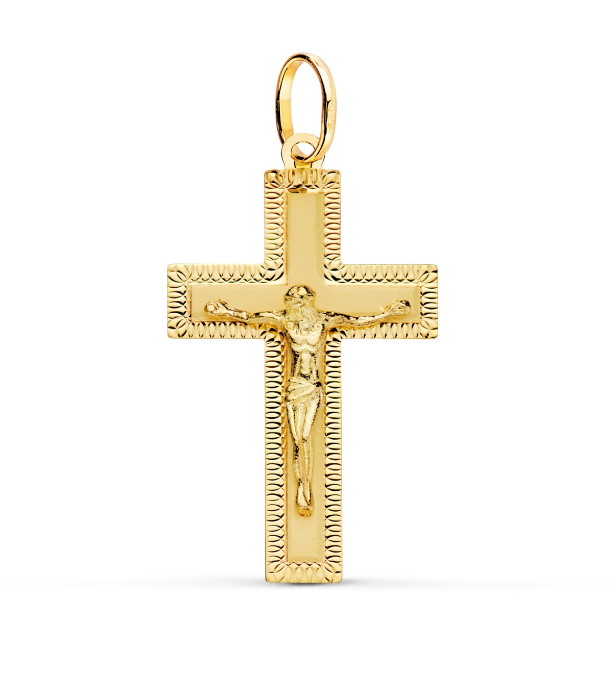 Croix Rectangulaire Christ Or 18 Carats facettée