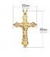 Croix Gothique Christ facetté Or 18K 35mm