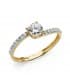 Anelli donna, ideale fidanzamento - Anello Solitario Milense Oro bicolore 18 Kt