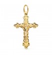 Cruz Gótica Cristo tallada Oro 18K 35mm