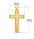 Anhänger Kreuz diamantiert 750 Gold 35 mm, rechteckiger Design – Kruzifix für Damen und Herren