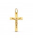 Anhänger Kreuz Jesus Gelbgold 26 mm, rechteckiger Design – Kruzifix für Damen und Herren