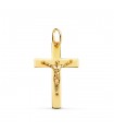 Cruz Cristo Plana Rectangular Oro 18K 26 mm
