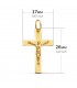 Anhänger Kreuz Jesus Gelbgold 26 mm, rechteckiger Design – Kruzifix für Damen und Herren