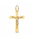 Croce Cristo a lastra stondata oro 18kt 25 mm - Gioielli religiosi uomo e donna