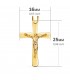 Croce Cristo a lastra stondata oro 18kt 25 mm - Gioielli religiosi uomo e donna