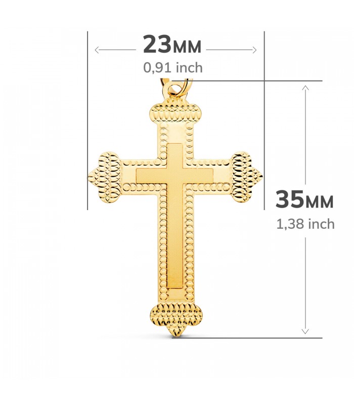 Croce diamantata oro 18 K 35 mm - Crocifissi in oro unisex per uomo e donna