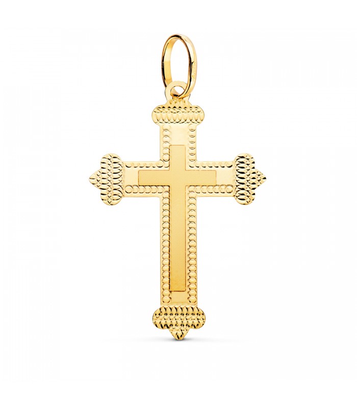 Croce diamantata oro 18 K 35 mm - Crocifissi in oro unisex per uomo e donna