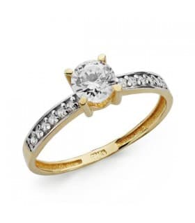 Anello Solitario Aldanzio oro bicolore 18 Kt