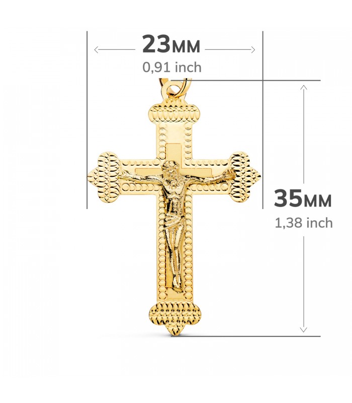 Cruz Diamantada Oro 18 K Cristo 35 mm - Colgante cruz de oro, crucifijo - joyas online