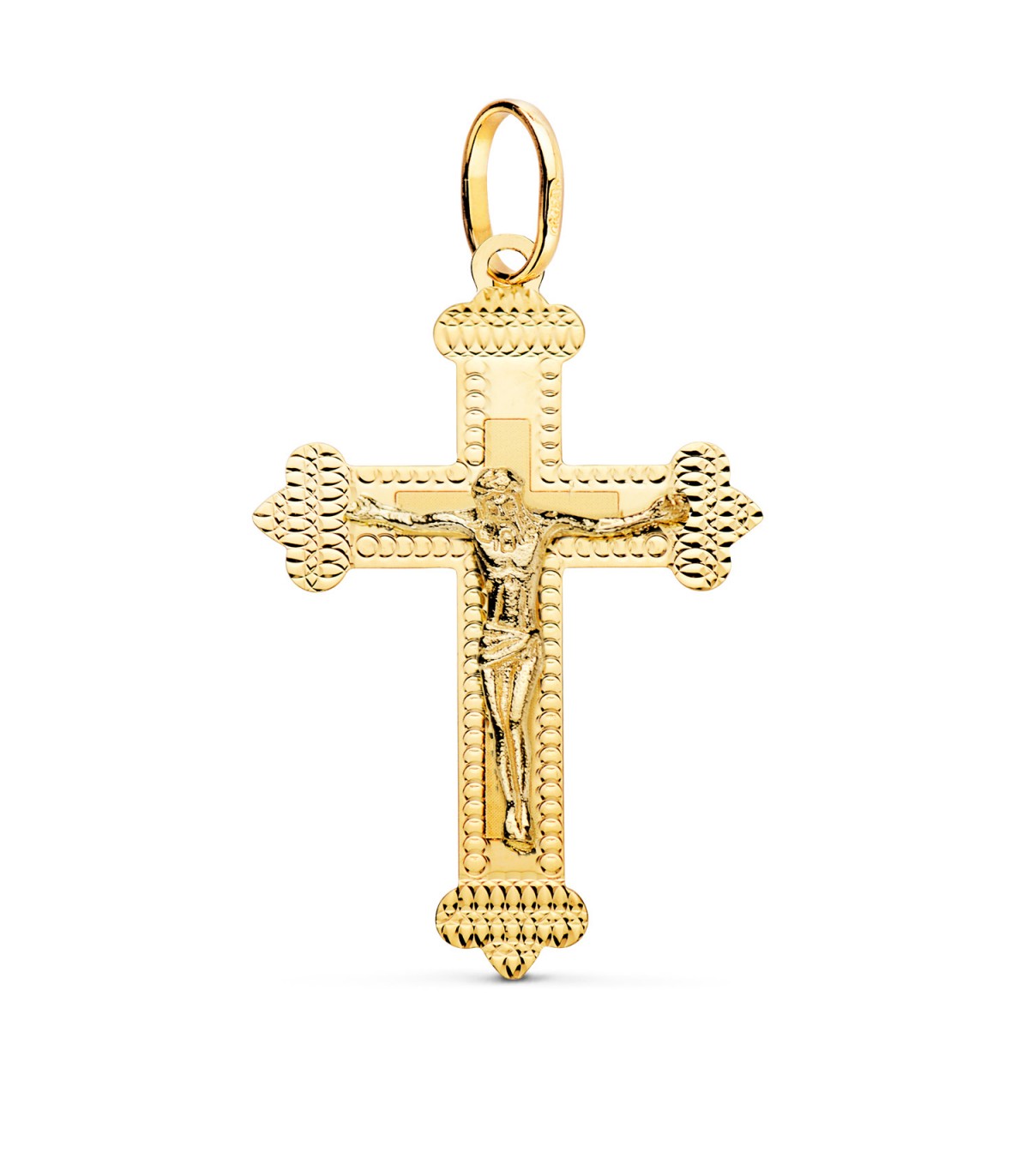 Cruz Diamantada Oro 18 K Cristo 35 mm - Colgante cruz de oro, crucifijo - joyas online