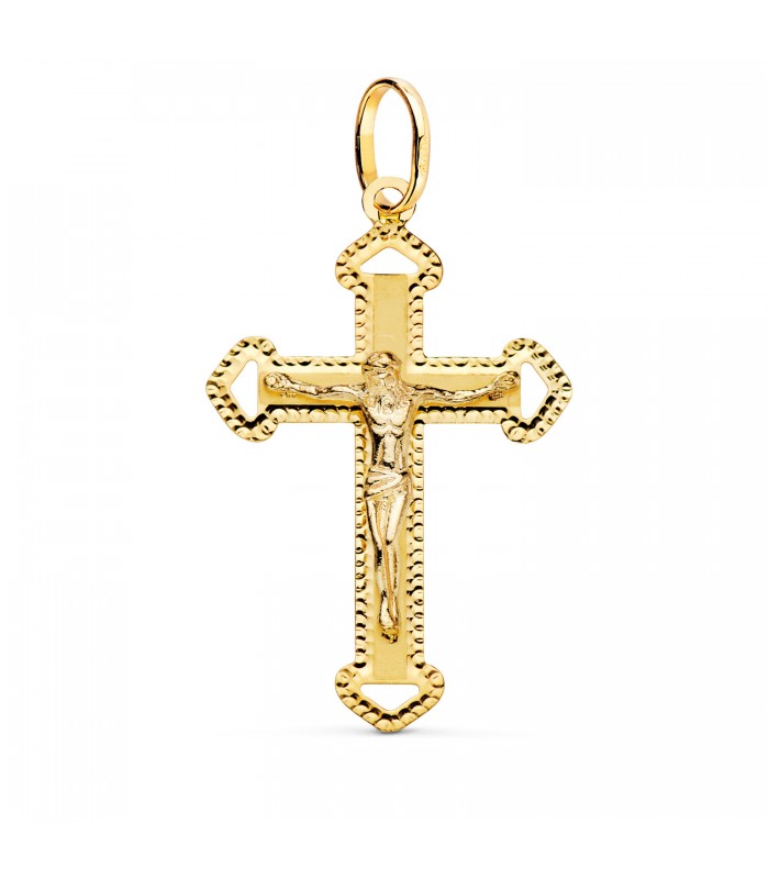 Croix Ajourée Diamantée Or 18K Christ