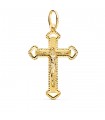 Croce traforata diamantata oro 18Kt Cristo 35 mm