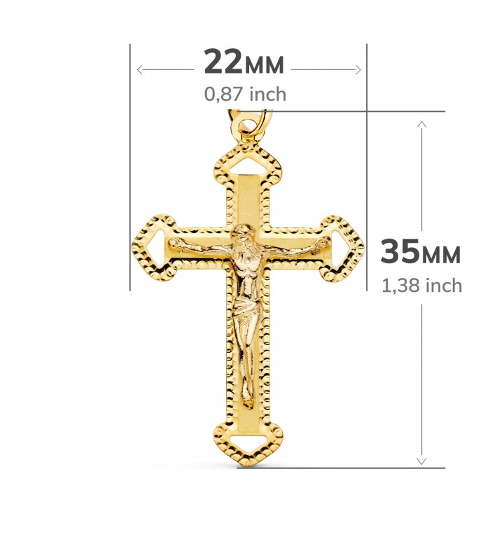 Croix Ajourée Diamantée Or 18K Christ