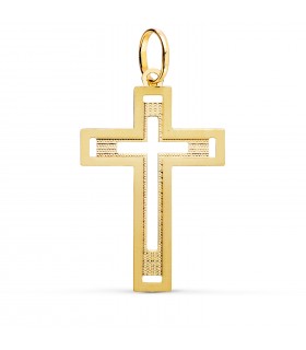 Cruz Oro 18 K Rectangular Calada - Colgante cruz de oro, crucifijo - joyas online