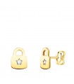 Pendientes Candado Oro Amarillo 18K