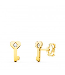 Orecchini Chiave Oro Giallo 18K - orecchini da donna in oro - gioielli online