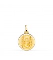 Médaille Vierge del Pino Or 18K 14mm Biseauté
