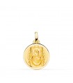 Médaille Vierge del Pino Or 18K 16mm Biseauté