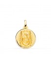 Medalla Virgen del Pino Oro 18K 18mm Bisel