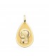 Médaille 18K Vierge Enfant Goutte Brillant 19mm