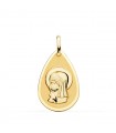 Medalla 18K Virgen Niña Gota Brillo 19mm
