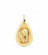 Medalla Gota Virgen Niña Brillo Oro 18K 19 MM -  medallas religiosas para bautizo y comunión