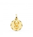 Medaglia Bambino in preghiera lavorata oro 18kt 16mm