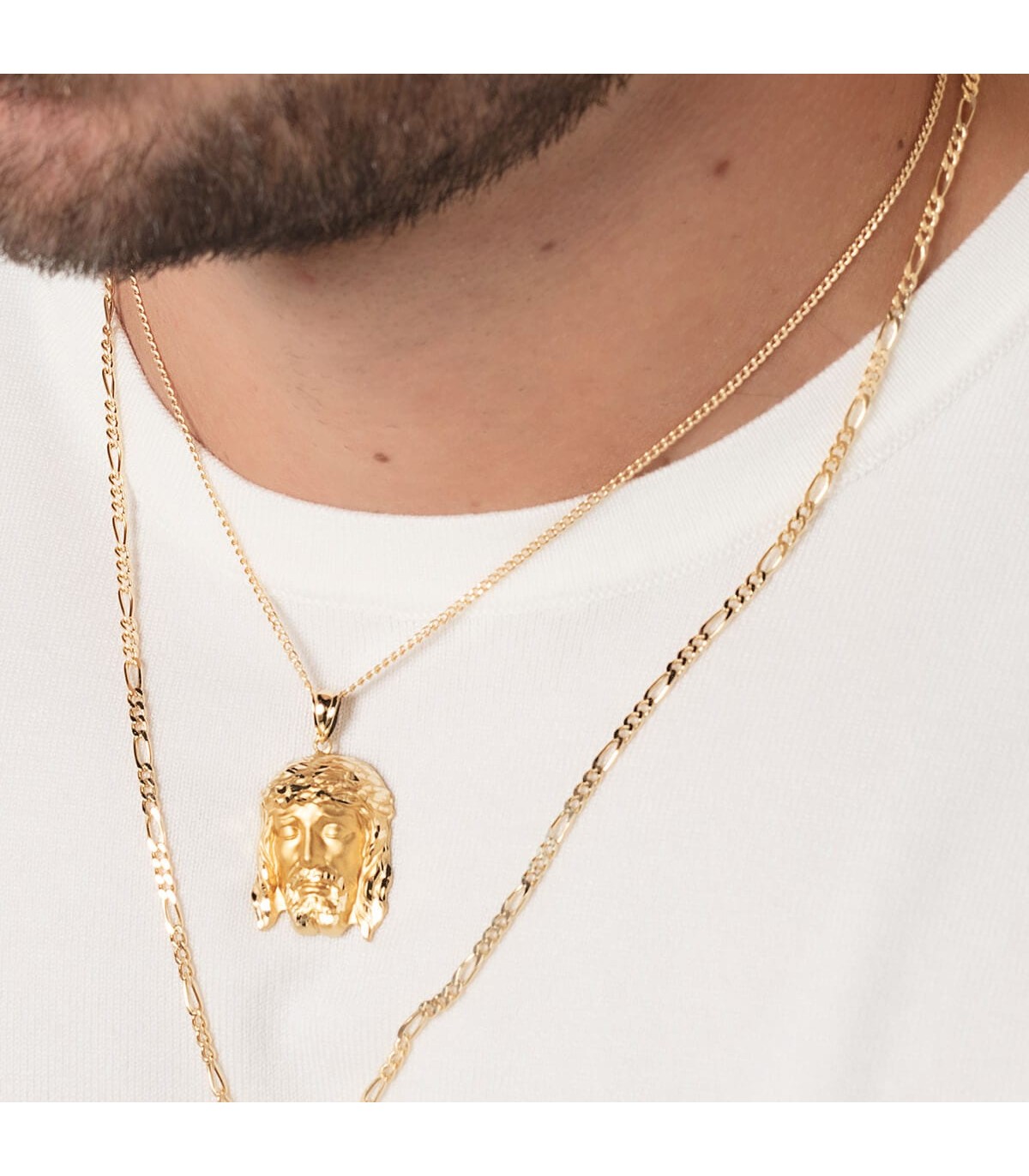 Alda Joyeros, Joyería online | Cabeza Santo rostro 27 mm colgante religioso figura Jesús | comprar on line joyas de hombre