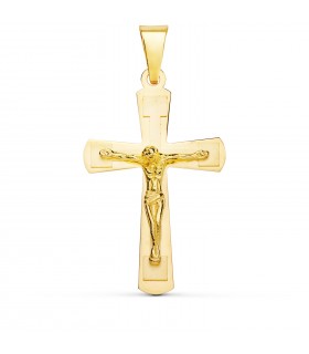 18K Gelbgold-Christuskreuz, 32 mm  – Goldkreuz für Herren – Schmuck online