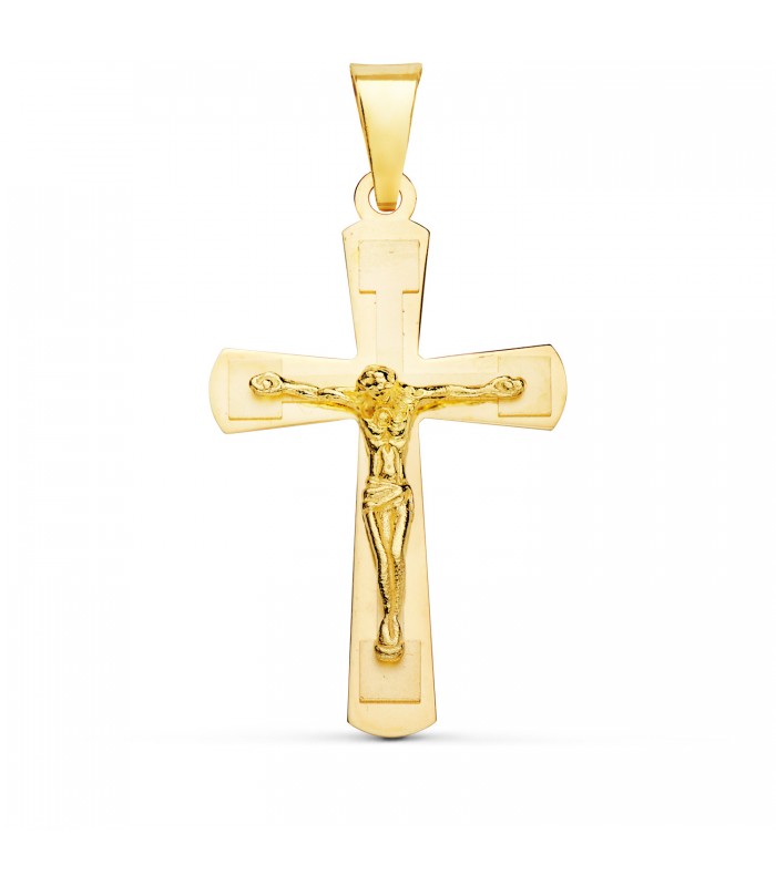 Cruz Cristo Oro Amarillo 18K 32 mm  - crucifijo de oro para hombre - joyas online