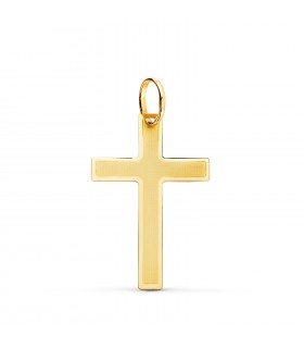 Cruz Plana Rectangular Oro 18K 26 mm - cruces de comunión - joyas online
