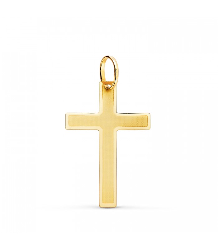 Croix Plate Rectangulaire Or 18K 26 mm