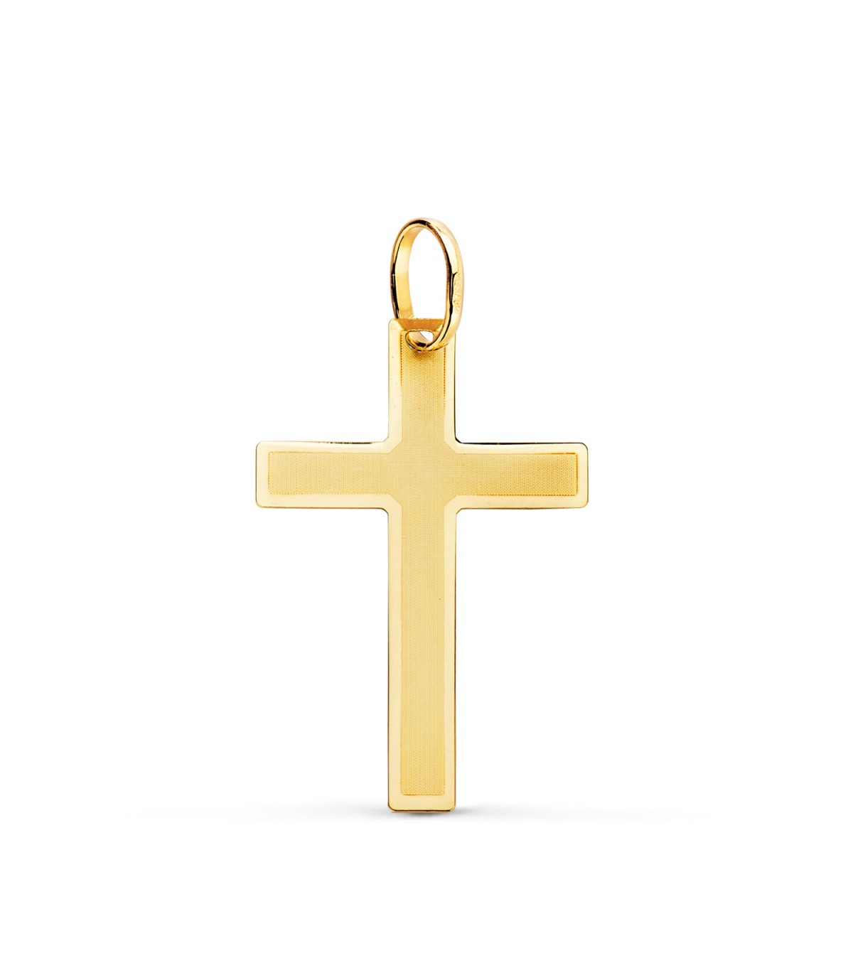Croix Plate Rectangulaire Or 18K 26 mm