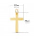 Anhänger Kreuz Gelbgold 26 mm, rechteckiger Design – Kruzifix für Damen und Herren