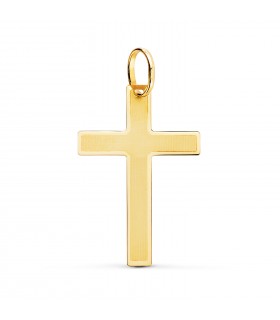 Cruz Plana Rectangular Oro 18K - crucifijo de oro para hombre - joyas online