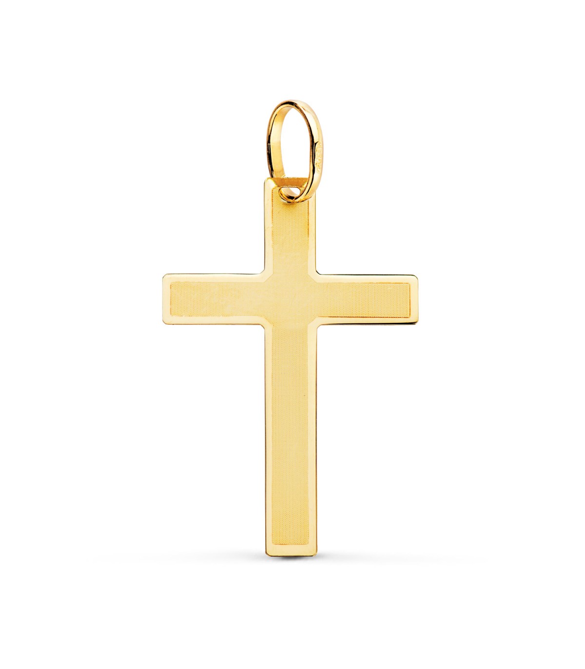 Anhänger Kreuz Gelbgold 29 mm, rechteckiger Design – Kruzifix für Damen und Herren